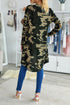 Print Colorblock Long Cardigan